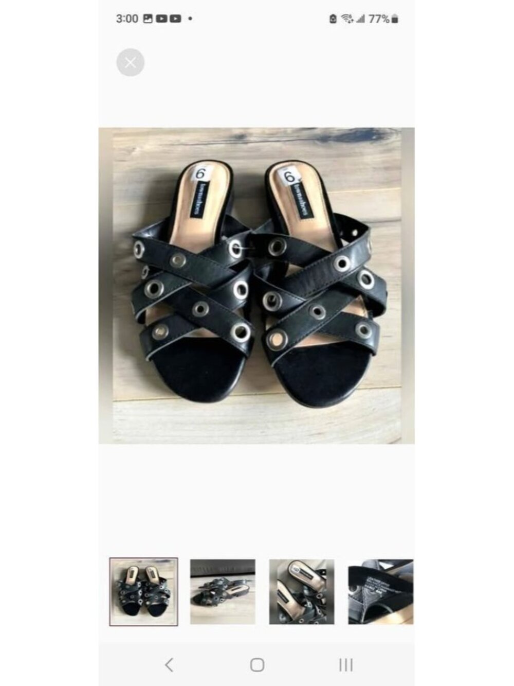 buy 3 get 30% Off - Townshoes Black LeatherSandals Women's Sz 6